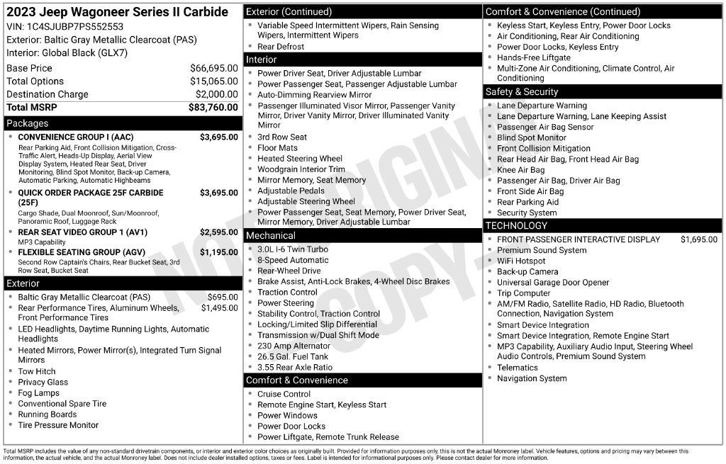 2023 Jeep Wagoneer Series II Carbide