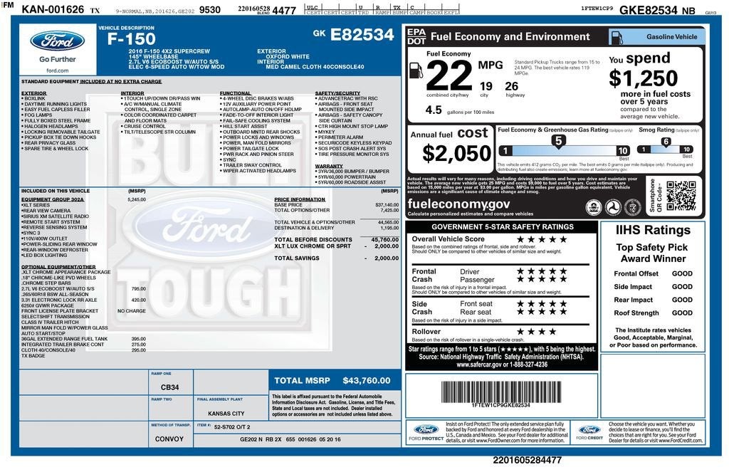 2016 Ford F-150 XL