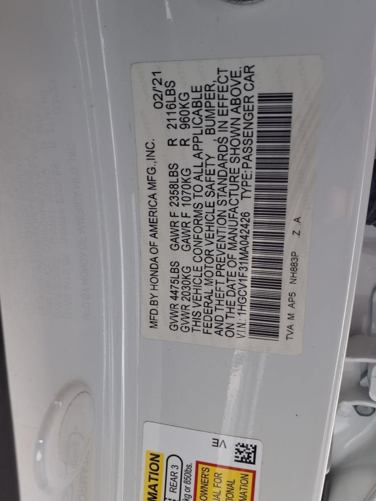 2021 Honda Accord Sedan Sport