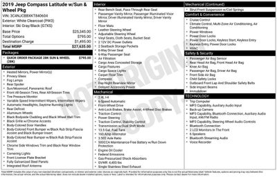 2019 Jeep Compass Latitude w/Sun/Wheel Pkg