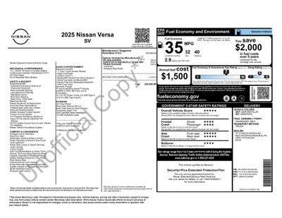 2025 Nissan Versa SV