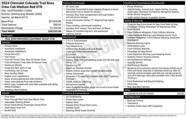 2024 Chevrolet Colorado Trail Boss