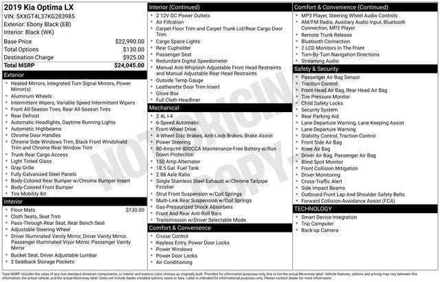 2019 Kia Optima LX