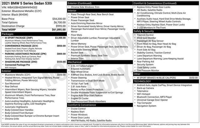 2021 BMW 5 Series 530i