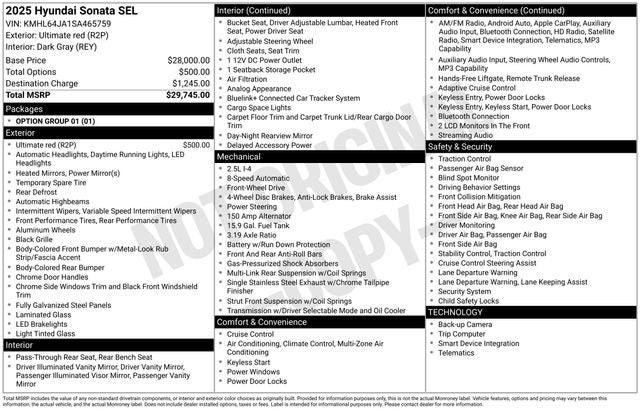 2025 Hyundai Sonata SEL