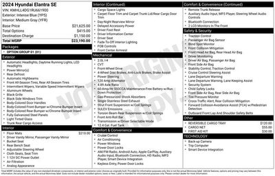 2024 Hyundai Elantra SE