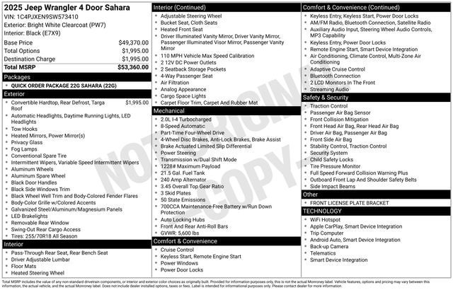 2025 Jeep Wrangler 4-Door Sahara 4x4