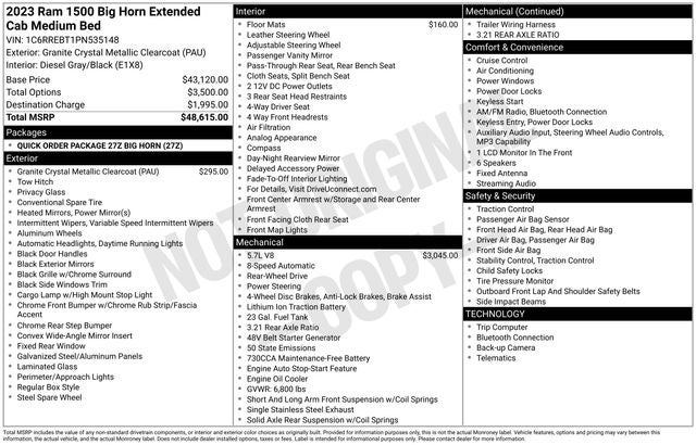 2023 RAM 1500 Big Horn Quad Cab 4x2 6'4' Box