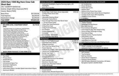 2025 RAM 1500 Big Horn Crew Cab 4x4 5'7' Box