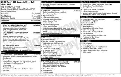 2020 RAM 1500 Laramie Crew Cab 4x4 5'7' Box