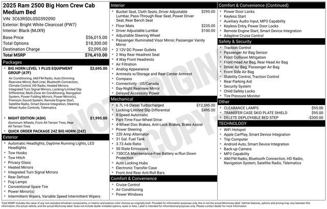 2025 RAM 2500 Big Horn