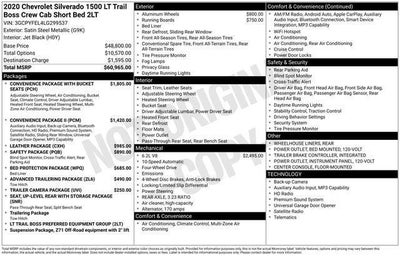 2020 Chevrolet Silverado 1500 4WD Crew Cab Short Bed LT Trail Boss