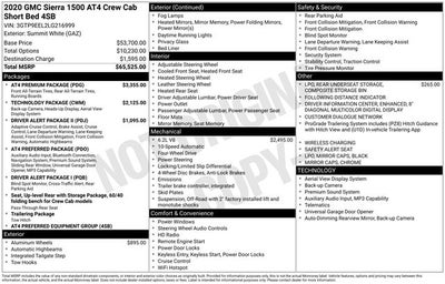 2020 GMC Sierra 1500 4WD Crew Cab Short Box AT4