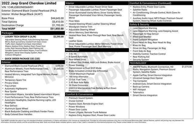 2022 Jeep Grand Cherokee Limited
