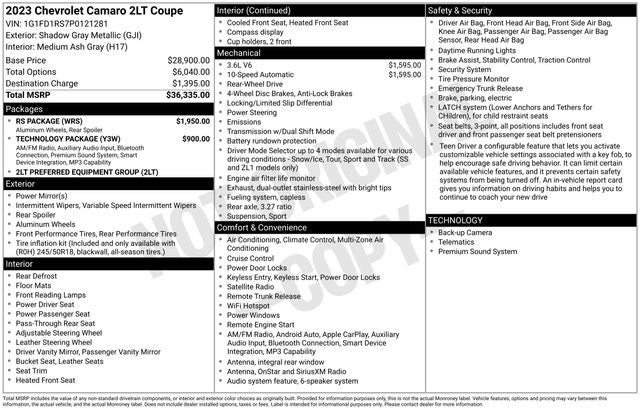 2023 Chevrolet Camaro 2LT