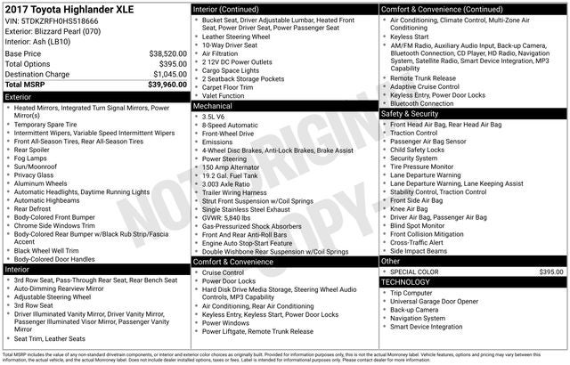 2017 Toyota Highlander Base