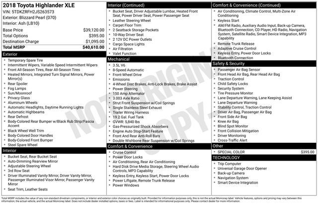 2018 Toyota Highlander Base