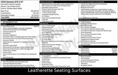 2026 Genesis G70 2.5T