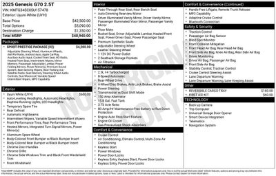 2025 Genesis G70 2.5T