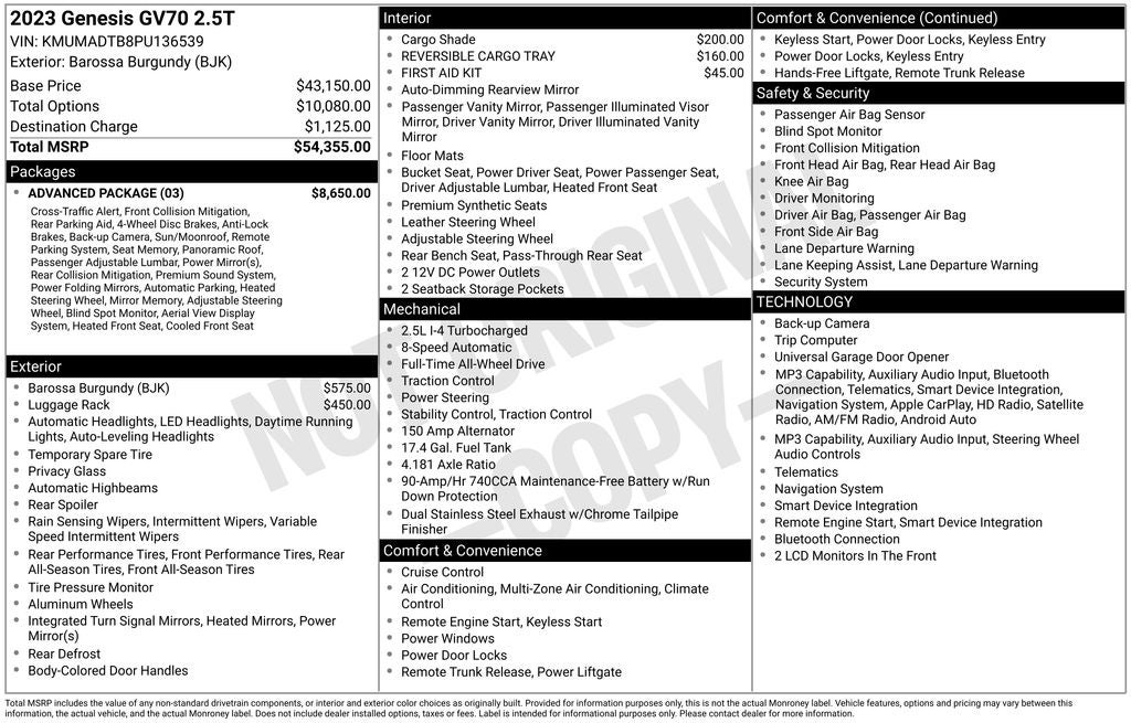 2023 Genesis GV70 2.5T