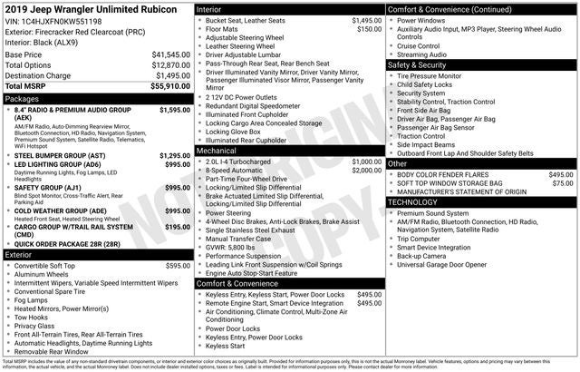 2019 Jeep Wrangler Unlimited Rubicon