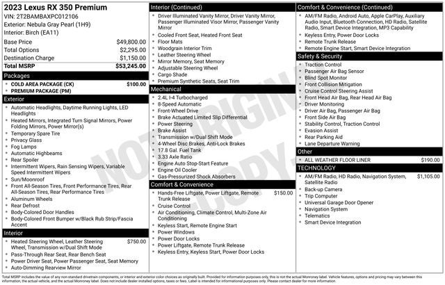 2023 Lexus RX 350 Premium