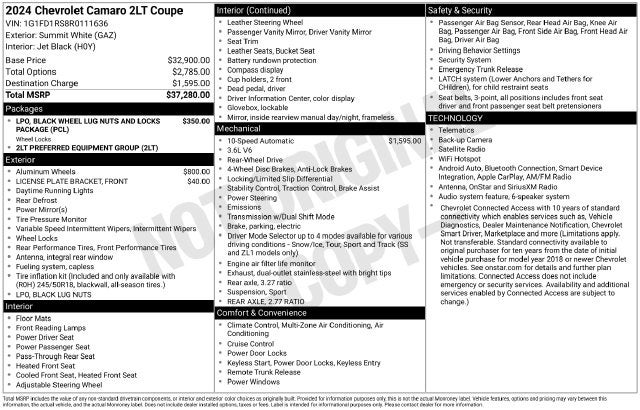 2024 Chevrolet Camaro 2LT 2LT