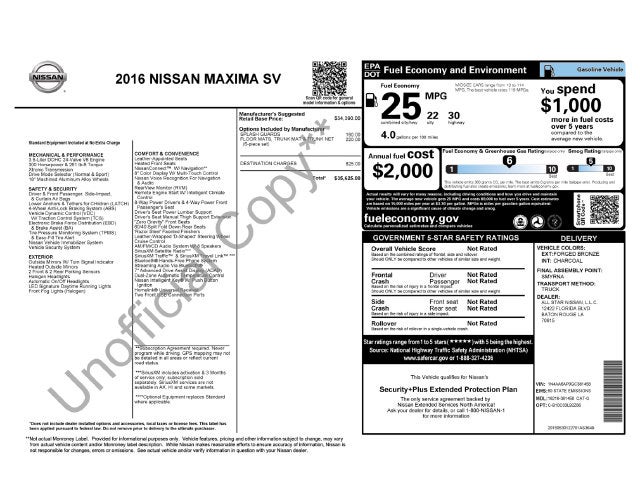 2016 Nissan Maxima 3.5 SV