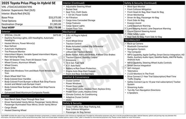 2025 Toyota Prius Plug-In Hybrid SE