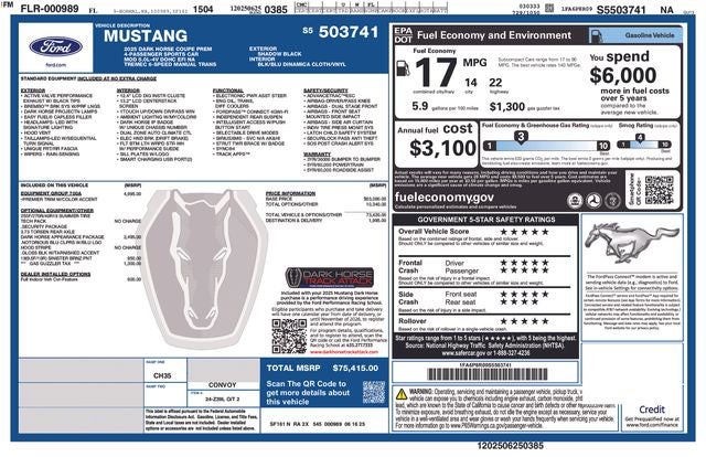 2025 Ford Mustang Dark Horse