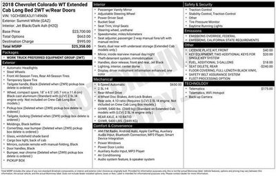 2018 Chevrolet Colorado Work Truck